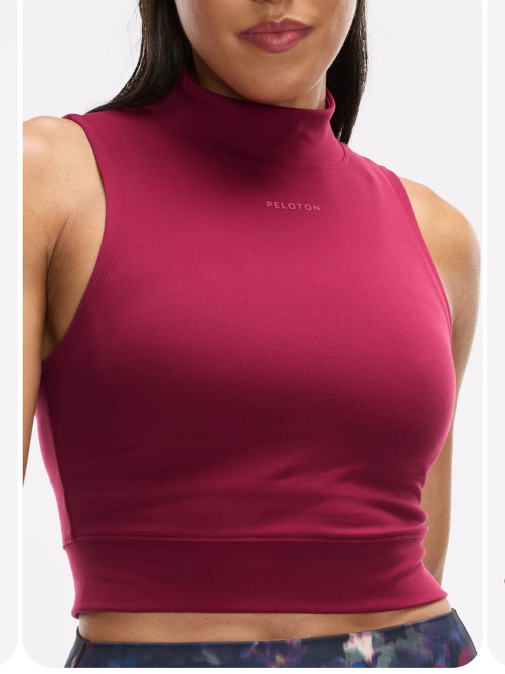 Peloton Women's Mock Neck Tank Top - Beet Red
